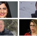 Em sentido horário: Kamal Khera (alto, à esq.), Jeremy Nixon, Tracy Allard e Jason Stephan deixaram seus cargos políticos no Canadá após terem viajado durante o isolamento - Reprodução/Twitter/Facebook