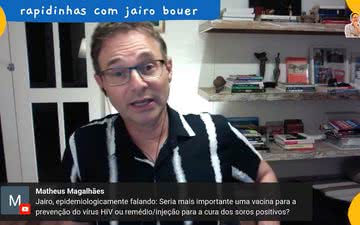 A pergunta foi respondida durante a live Rapidinhas, na última quarta-feira (16) - Youtube/Jairo Bouer