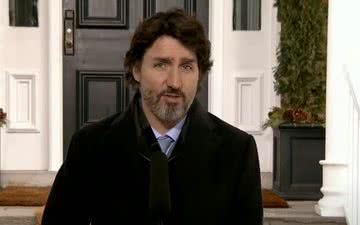 o primeiro-ministro do Canadá Justin Trudeau em discurso gravado nesta sexta-feira (15) - Reprodução/YouTube